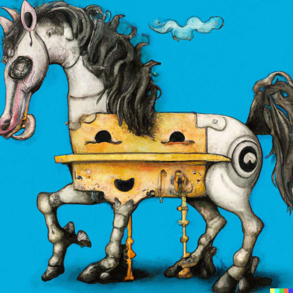a horse, by Tim Burton